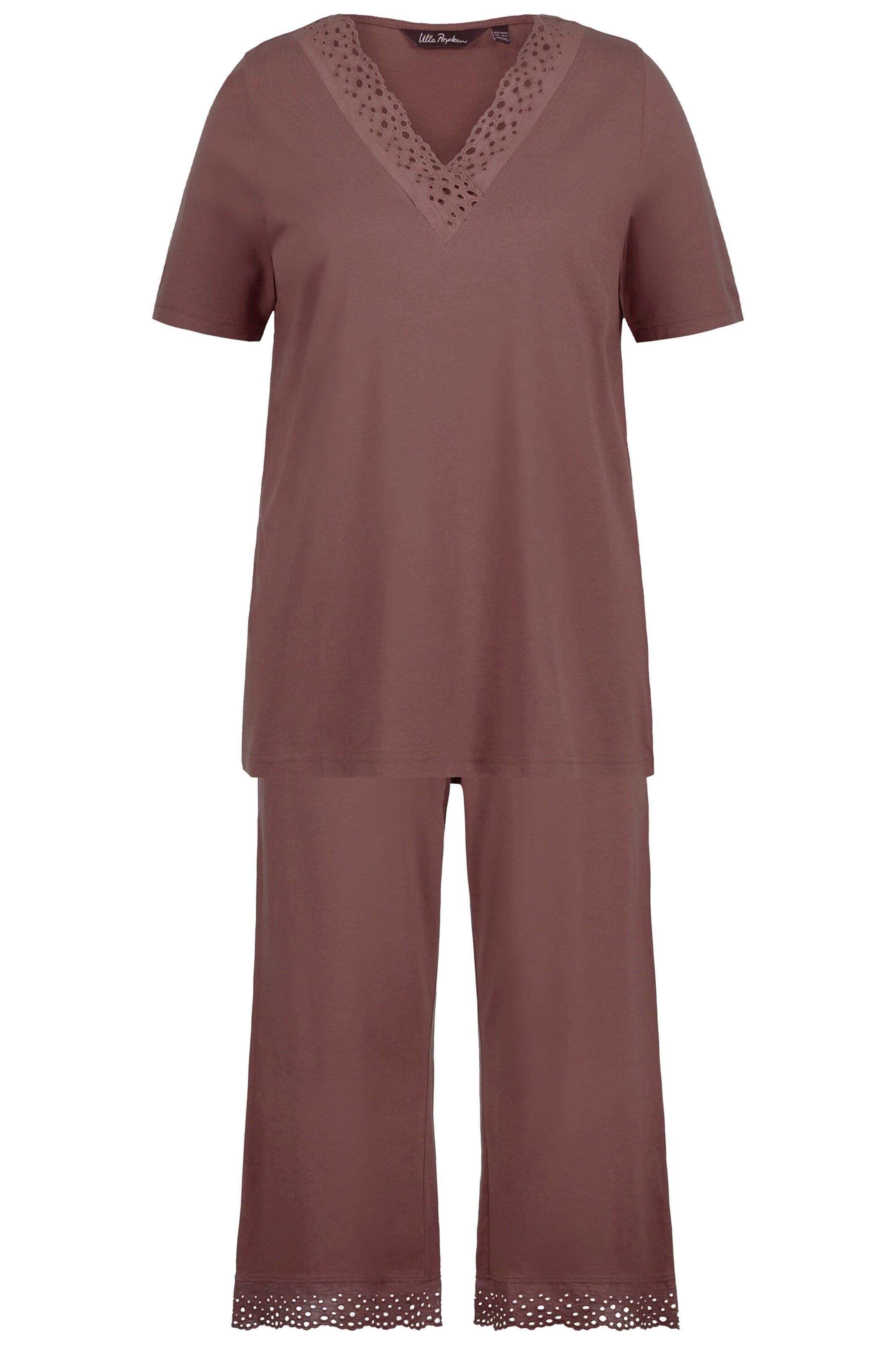 Ulla Popken Pyjama in Braun: Vorderseite