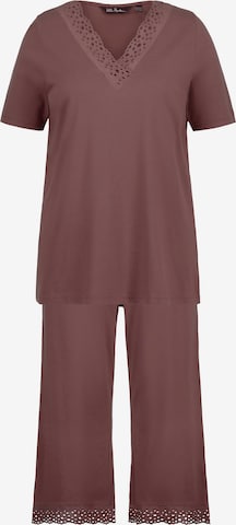 Ulla Popken Pyjama in Braun: Vorderseite