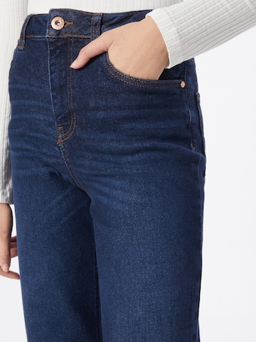 PULZ Jeans جينز واسع من الأسفل جينز بلون أزرق
