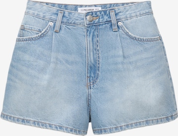 Pull&Bear Loosefit Džíny se sklady v pase – modrá: přední strana