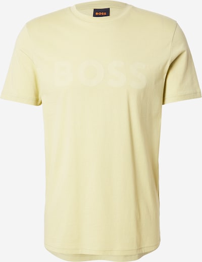 Marškinėliai 'Thinking 1' iš BOSS, spalva – pastelinė geltona / šviesiai geltona, Prekių apžvalga