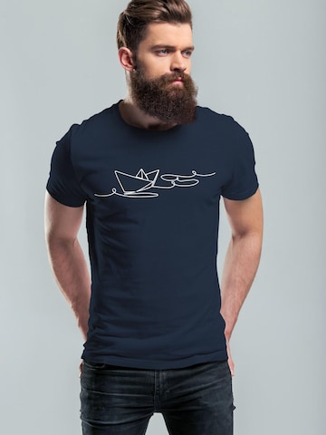 Neverless Shirt 'Paperschiff' in Blue: front