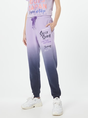 Soccx Tapered Pants 'Konnichiwa' in Purple: front