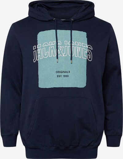 Jack & Jones Plus Sweater majica u mornarsko plava / azur / crna / bijela, Pregled proizvoda