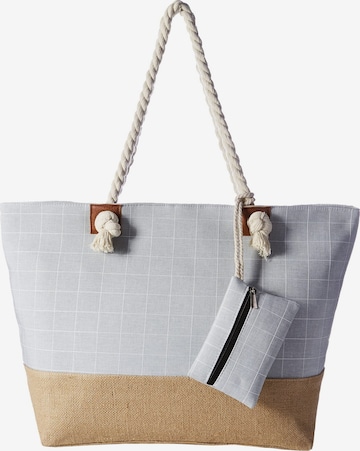 DonDon Beach Bag 'DonDon Strandtasche mit Reißverschluss Shopper Beach bag Badetasche - Paisley' in Grey: front