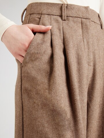 MSCH COPENHAGEN Wide leg Pleat-front trousers 'Jennabella' in Brown