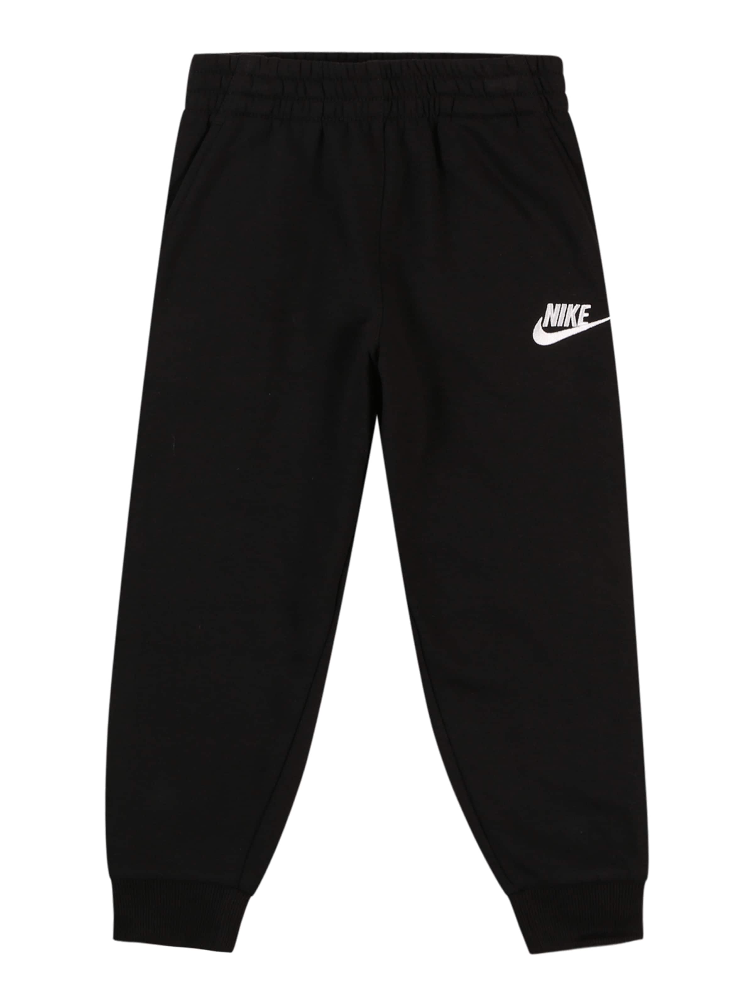 Nike SportswearTapered Hlače 'Club Fleece' - crna boja: prednji dio