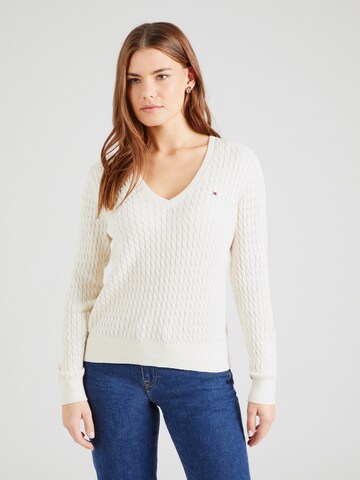 Pull-over TOMMY HILFIGER en beige : devant