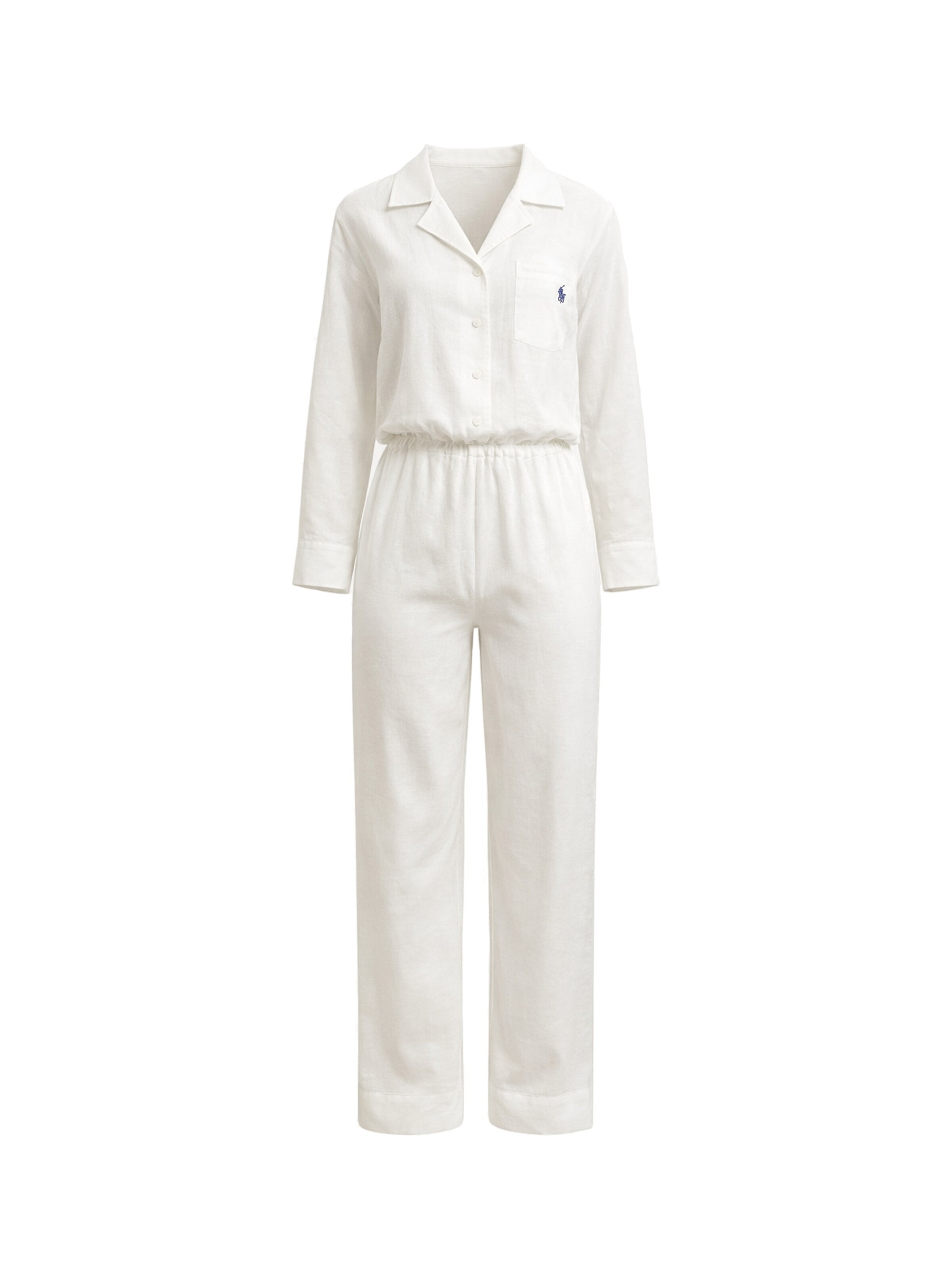 Polo Ralph Lauren Pajama ' Summer Linen ' in White: front