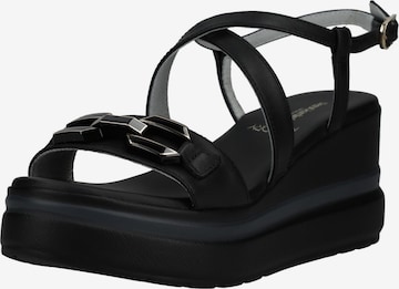 Nero Giardini Sandalen met riem in Zwart: voorkant