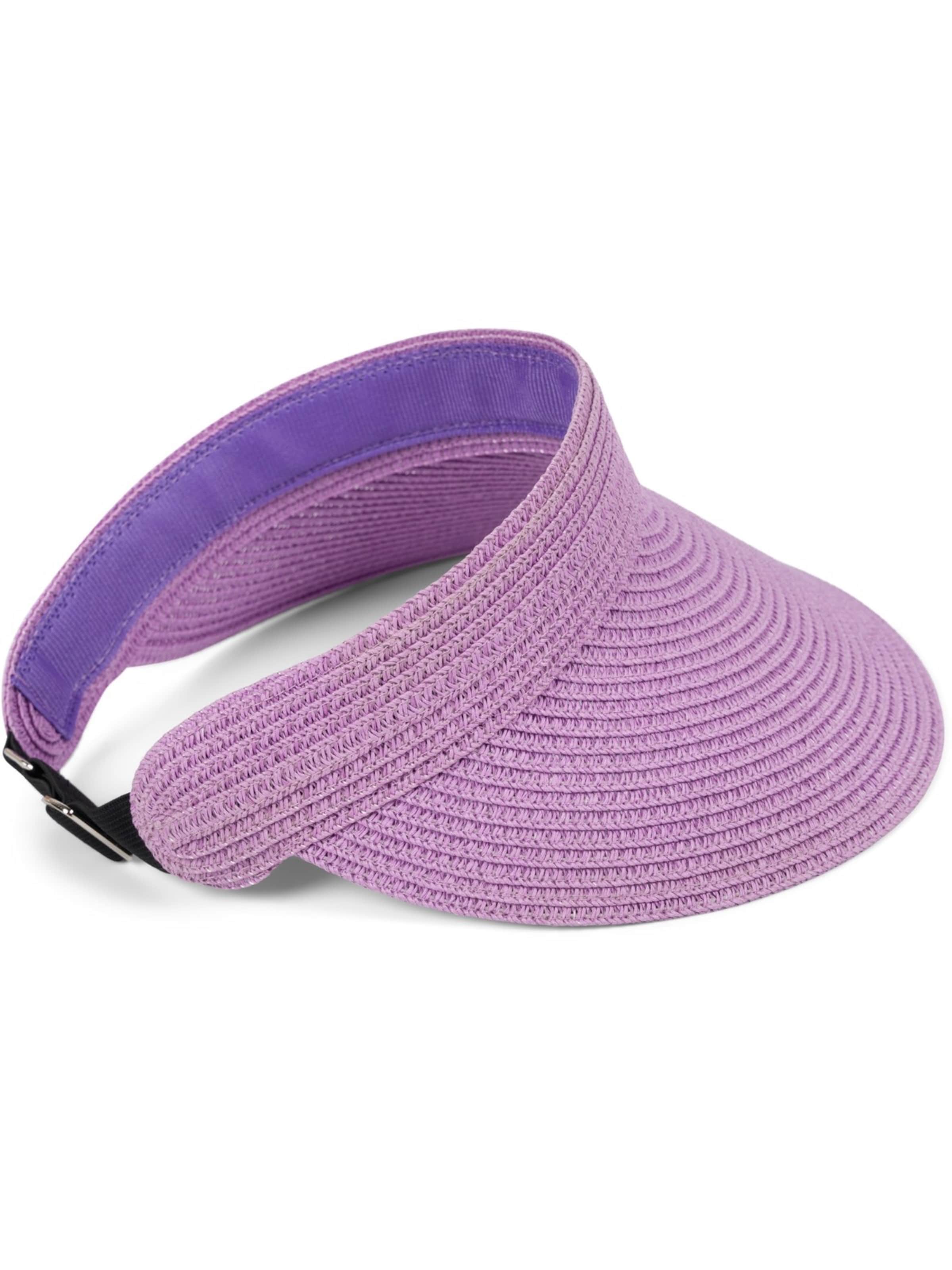 styleBREAKER Cap 'Papierstroh Visor Cap Einfarbig' in Purple: front