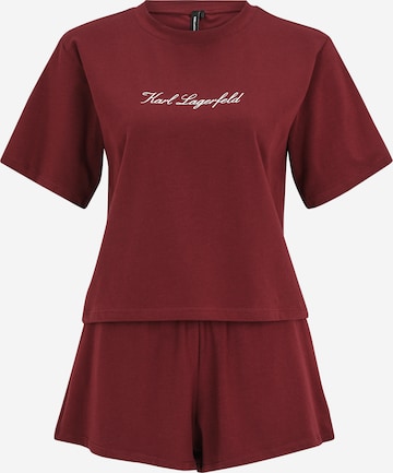 raudona Karl Lagerfeld Pižama su šortais 'HOTEL': priekis