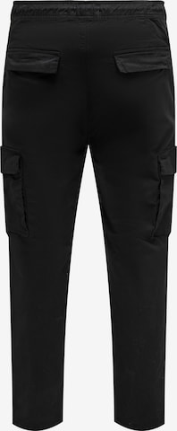 Only & Sons Tapered Cargo trousers in Black