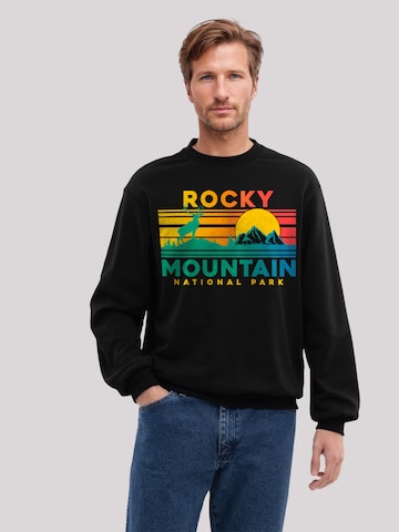 Sweat-shirt 'US National Parks Rocky Mountain Sunset' F4NT4STIC en noir : devant