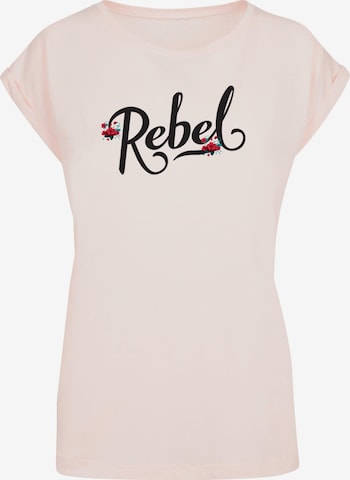 Merchcode T-Shirt 'Rebel' in Pink: predná strana