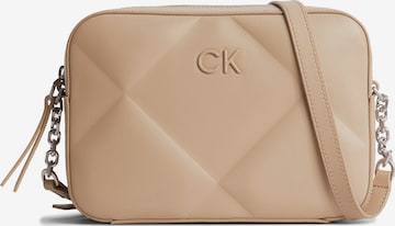 Calvin Klein Schoudertas 'Re-Lock' in Beige: voorkant