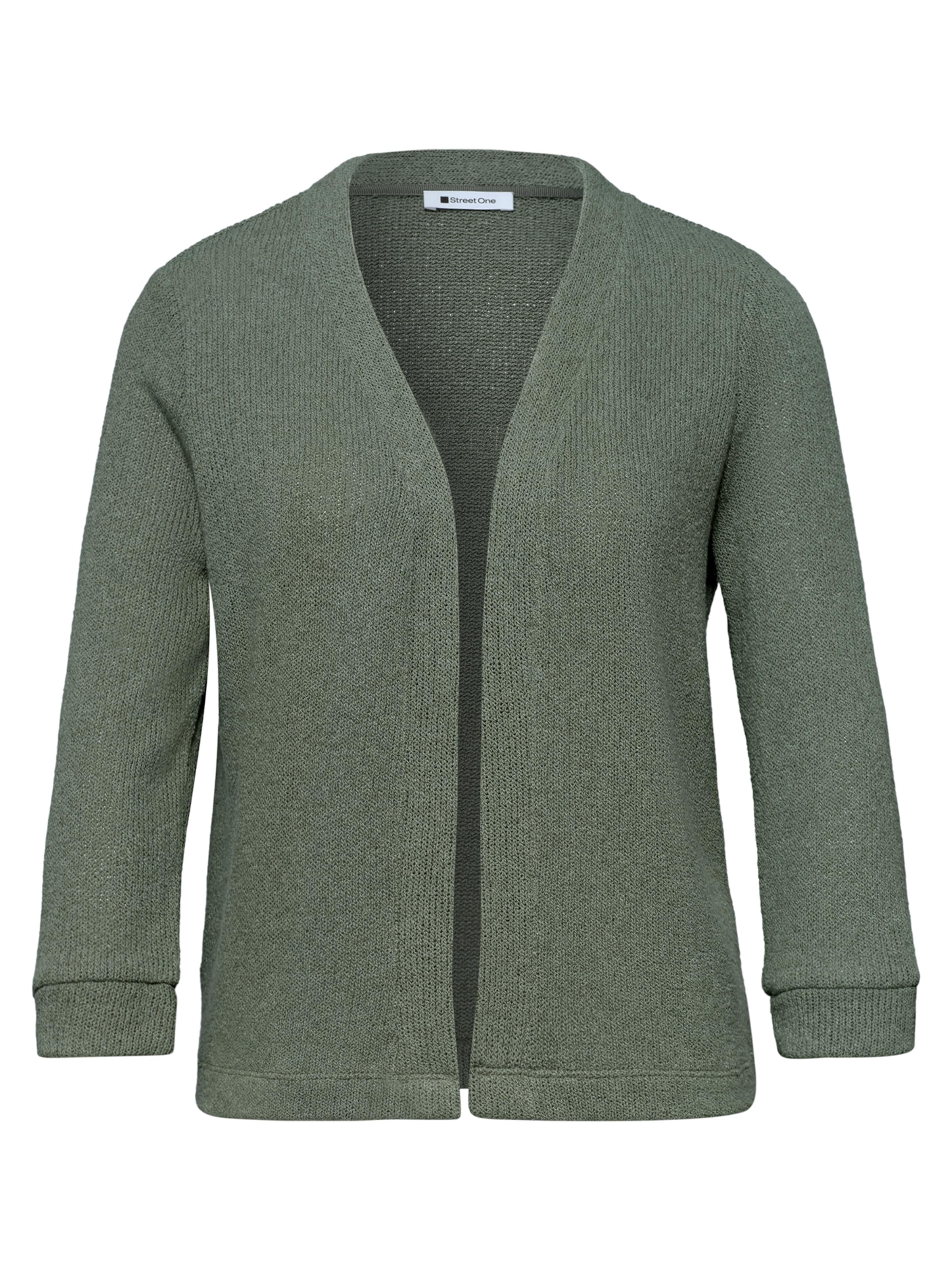 STREET ONE Knit Cardigan in Green: front