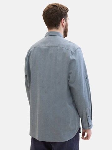 TOM TAILOR Men + Regular fit Button Up Shirt in Blue