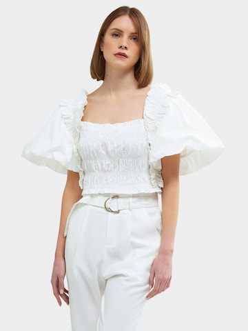 Influencer Bluse in Weiß: Vorderseite