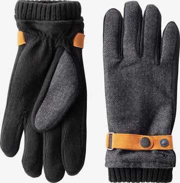 CAMEL ACTIVE Handschuhe mit Lederriemen in Wolloptik in Grau