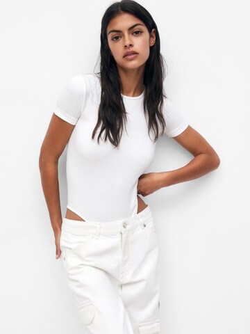 Pull&Bear Shirtbody i hvid: forside