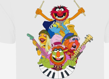 T-Shirt 'Muppets Dr. Teeth and The Electric Mayhem' F4NT4STIC en blanc : devant