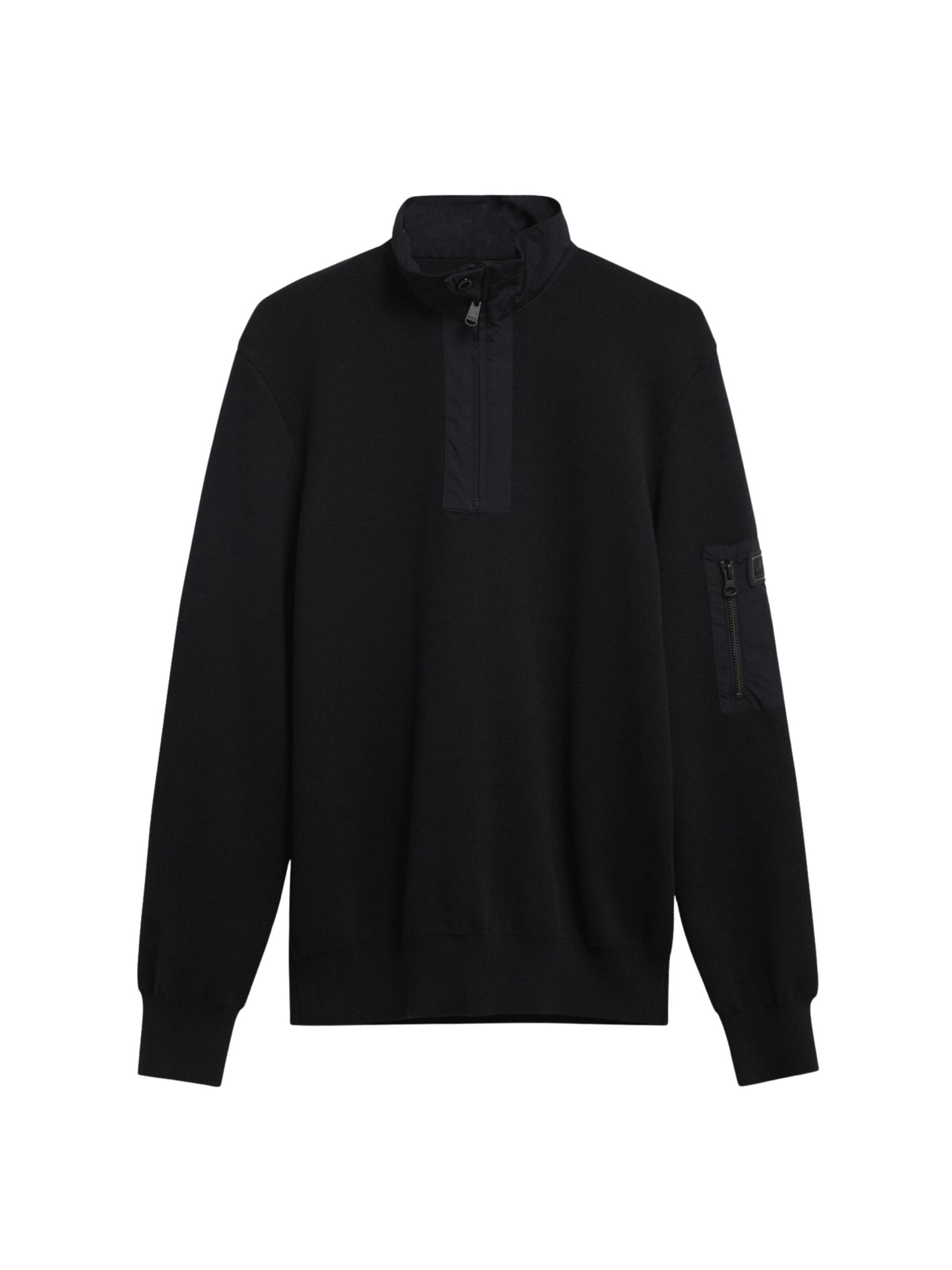 Barbour International - Jersey 'BARBOUR INTERNATIONAL INLINE HALF ZIP JUMPER Maglieria' en negro: frente