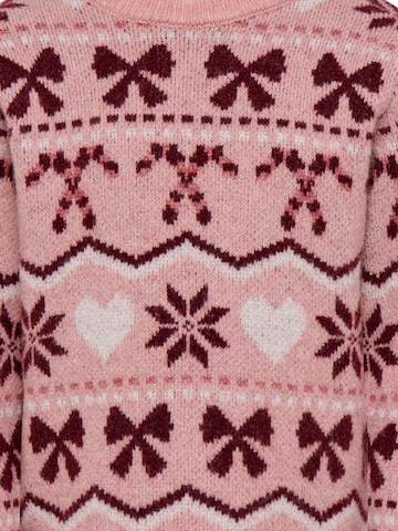 Only Mini Sweater 'KMGSNOWFLAKE XMAS' in Pink