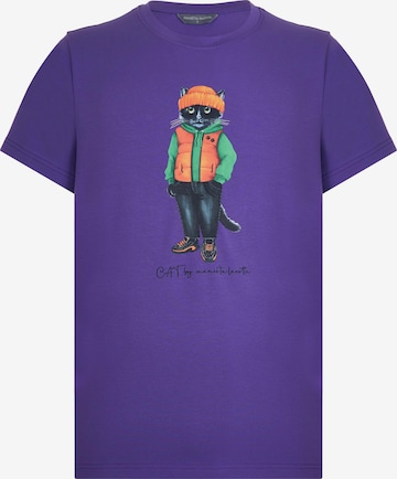 Cat e Lolette - Camiseta 'Hoodie Cat' en lila: frente