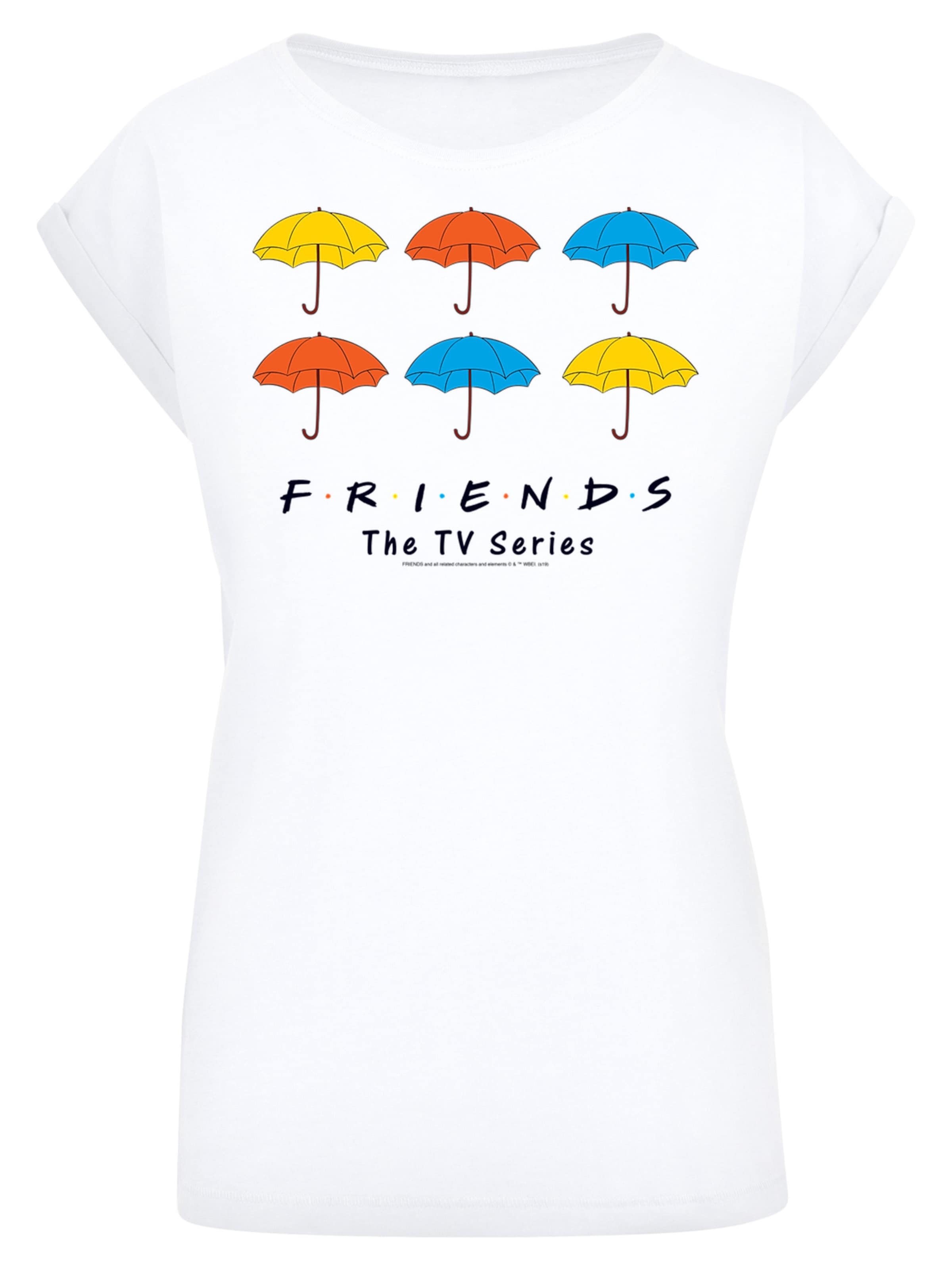 F4NT4STIC Shirt 'Friends Bunte Regenschirme' in Wit: voorkant