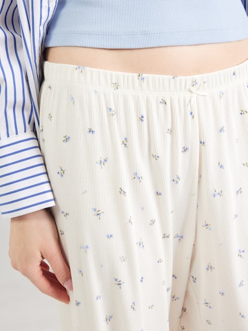 Hunkemöller - Pantalón de pijama 'Daisy' en blanco