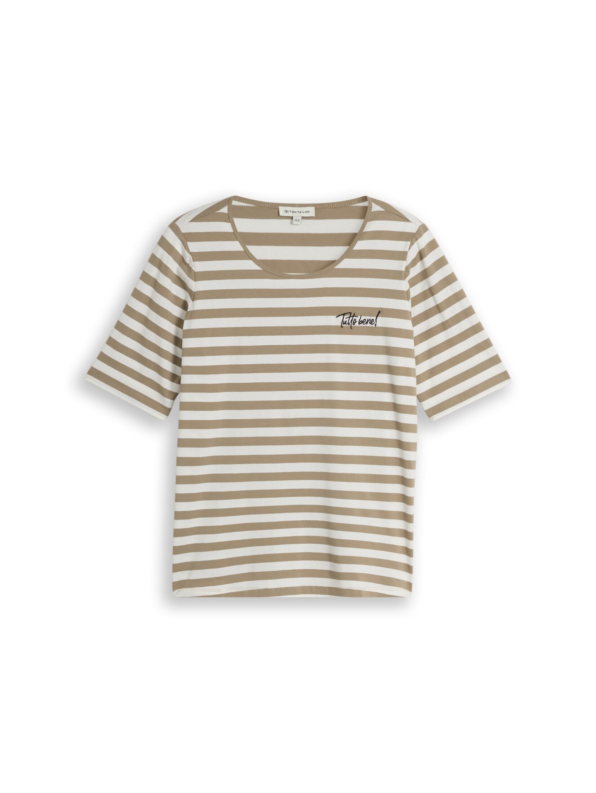 Tom Tailor Women + T-shirt en XXXL en olive / noir / blanc, Vue avec produit