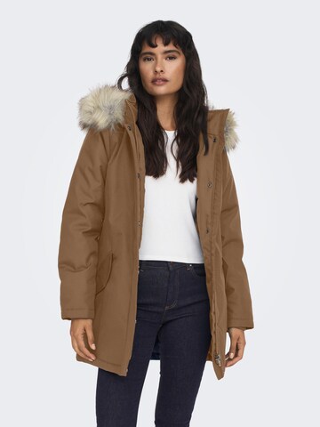 ONLY Winterparka 'KATY' in Bruin: voorkant