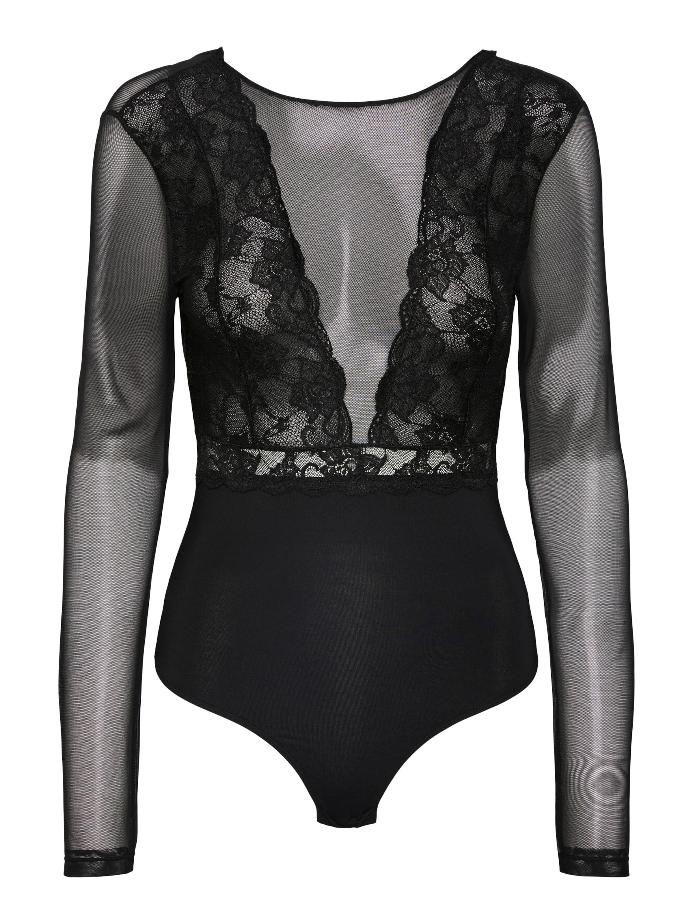 PIECES Shirt Bodysuit &#x27;SICCA&#x27; in Black: front