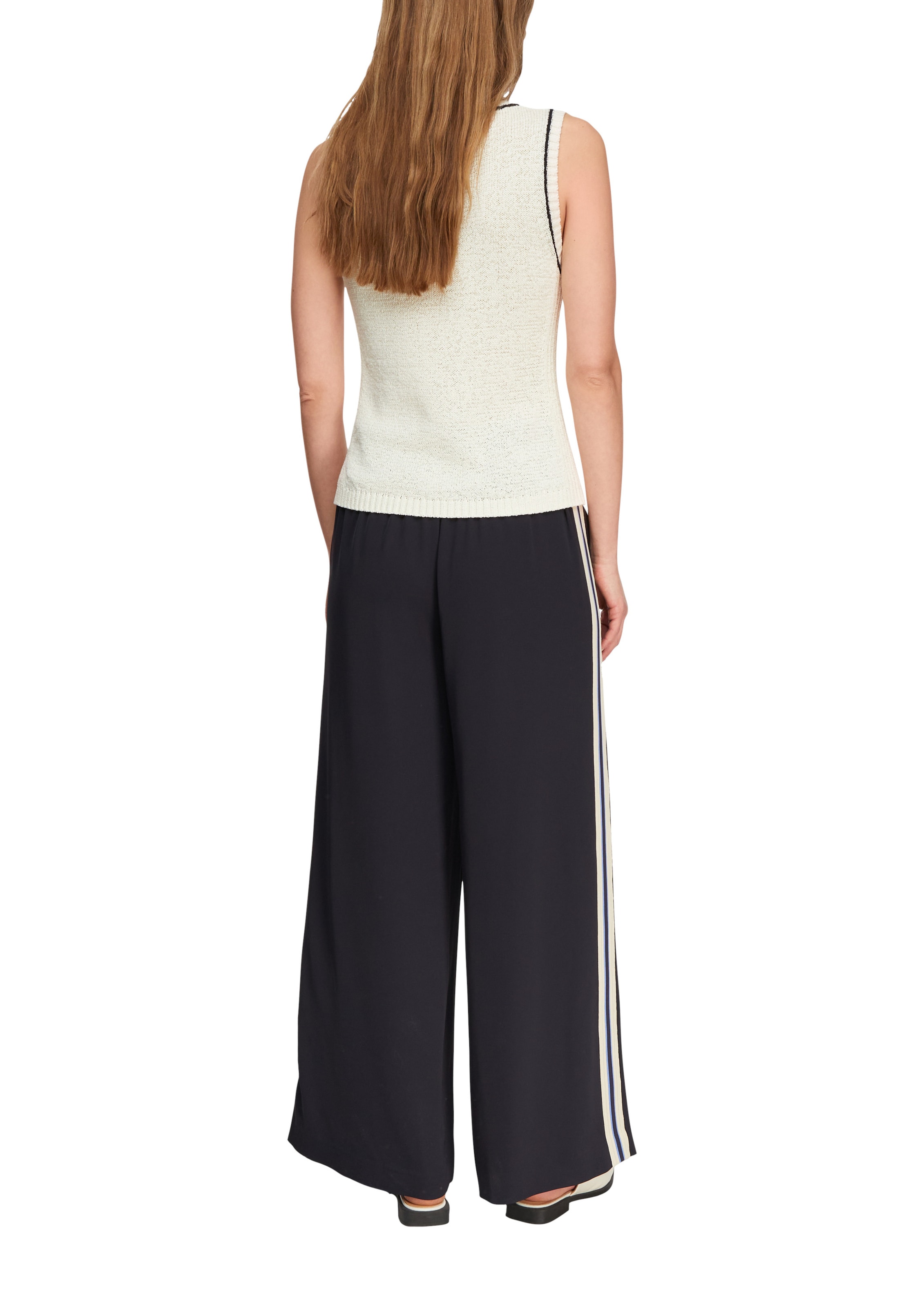 COMMA Wide leg Broek in Blauw