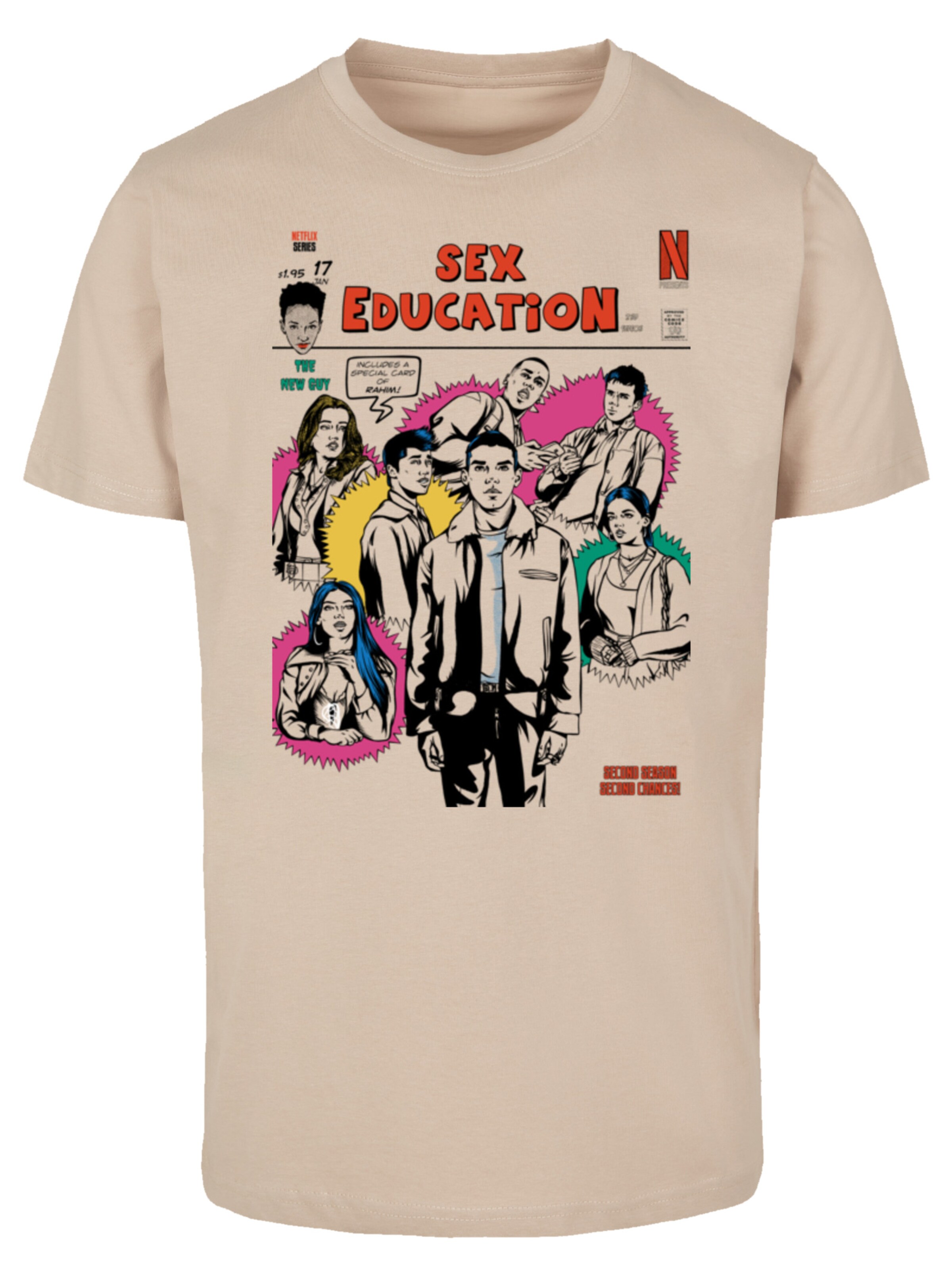 T-Shirt 'Sex Education Netflix TV Series' F4NT4STIC en beige : devant