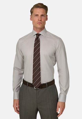 Coupe regular Chemise Boggi Milano en marron : devant