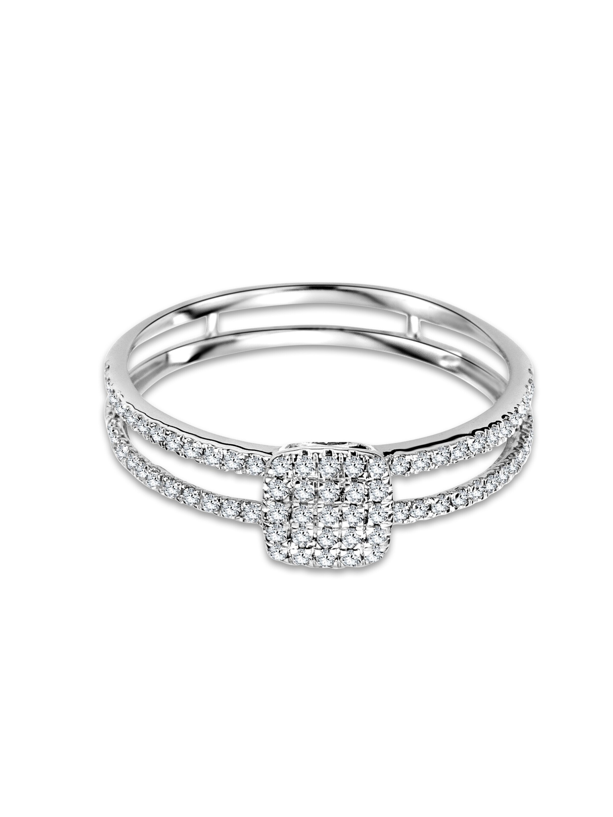 DIAMANT LETERNEL Ring 'Ring aus 375 Weißgold mit Diamant' in Silver