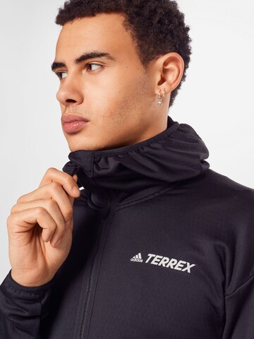 ADIDAS TERREX Skinny Funkční fleecová mikina – černá