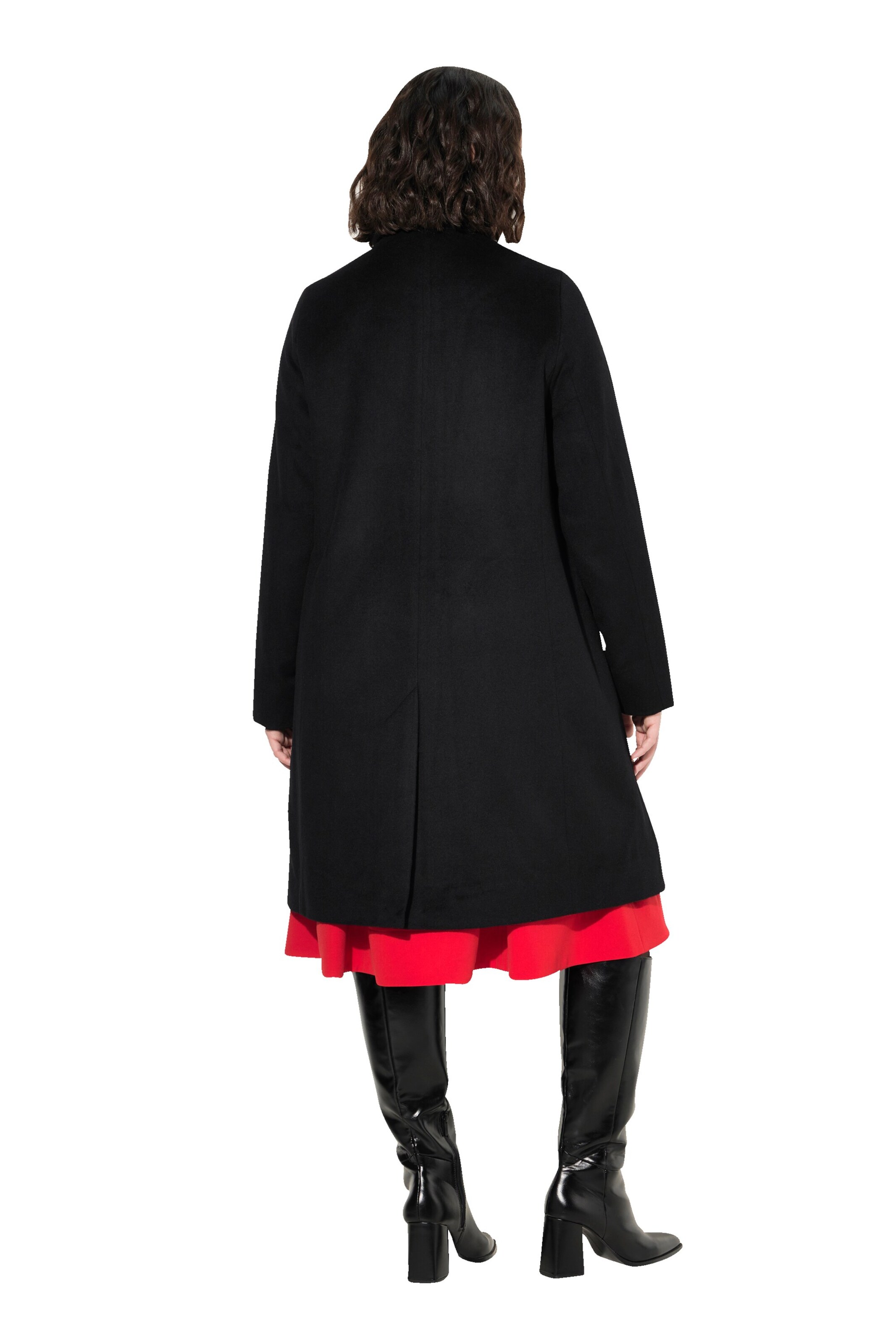 Ulla Popken Wintermantel in Zwart