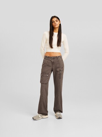 Bershka Loosefit Nadrág - bézs