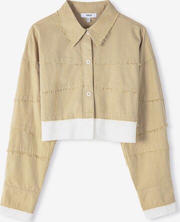 Twist Blouse in Beige: voorkant