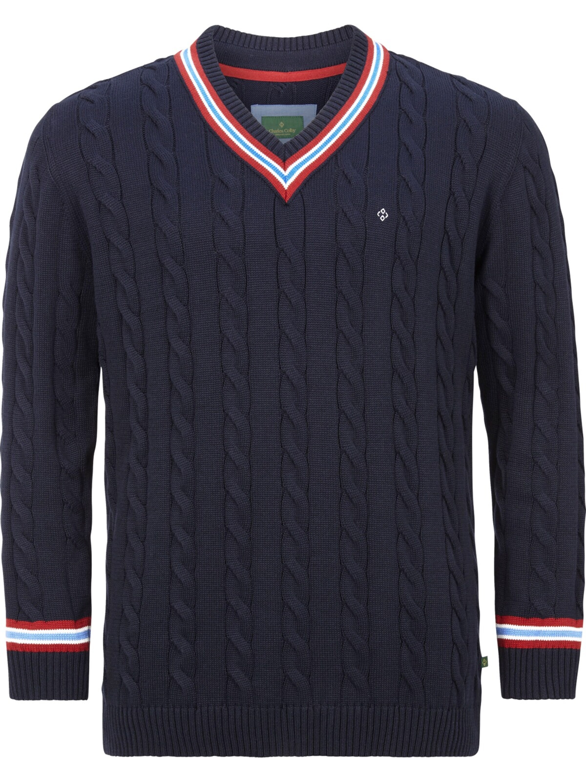 Charles Colby Pullover 'Duke Ronald' in Blau: Vorderseite