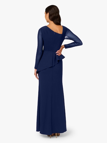Adrianna Papell Evening dress 'Knit Crepe Combo Mesh Gown' in Blue