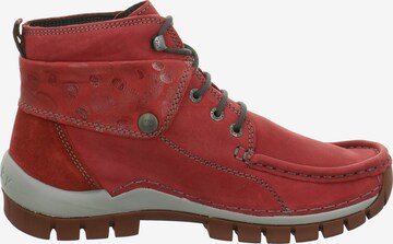 Wolky Lace-Up Ankle Boots in Red