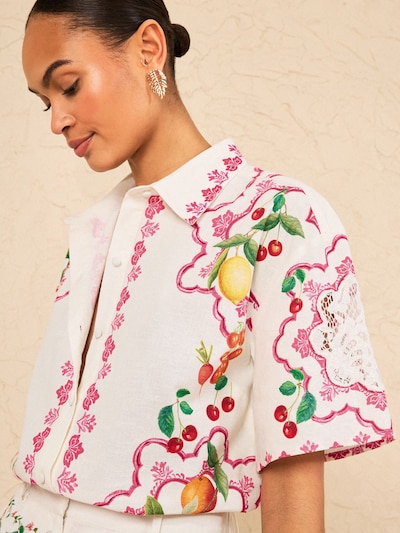 love & roses Bluza | rumena / zelena / rdeča / bela barva, Prikaz izdelka