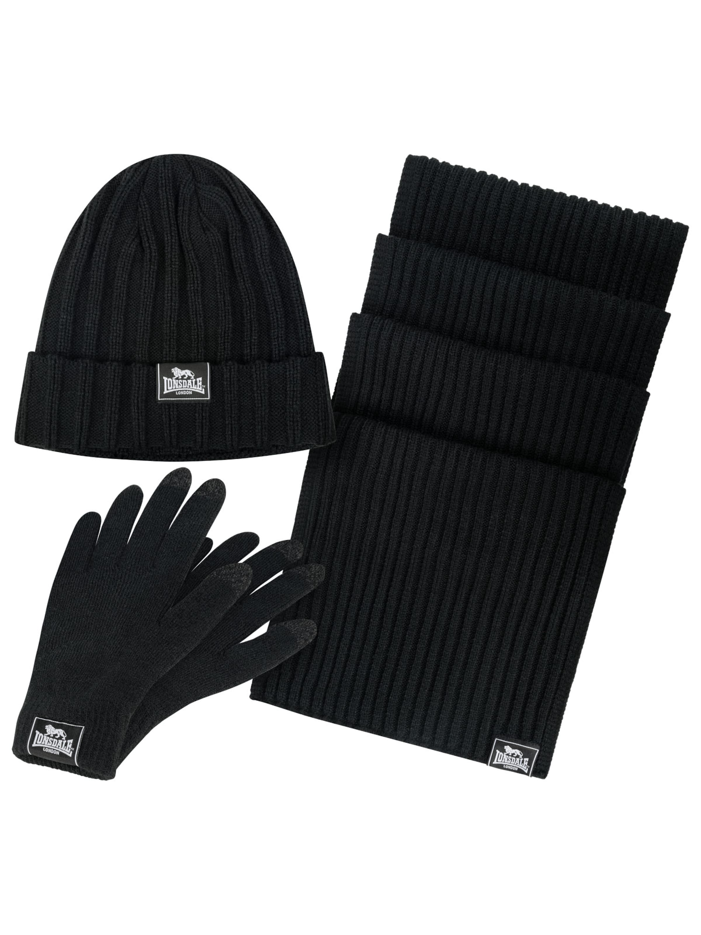 LONSDALE Beanie in Black: front