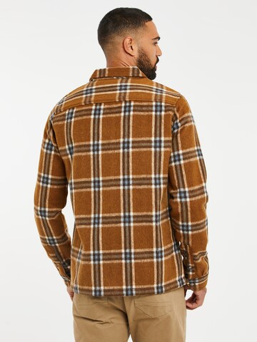 Threadbare Regular fit Button Up Shirt 'Saint Christopher' in Brown