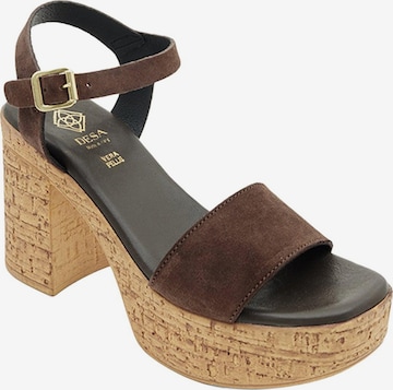 Desa Sandale 'Plateau-Sandalen' in Braun: Vorderseite