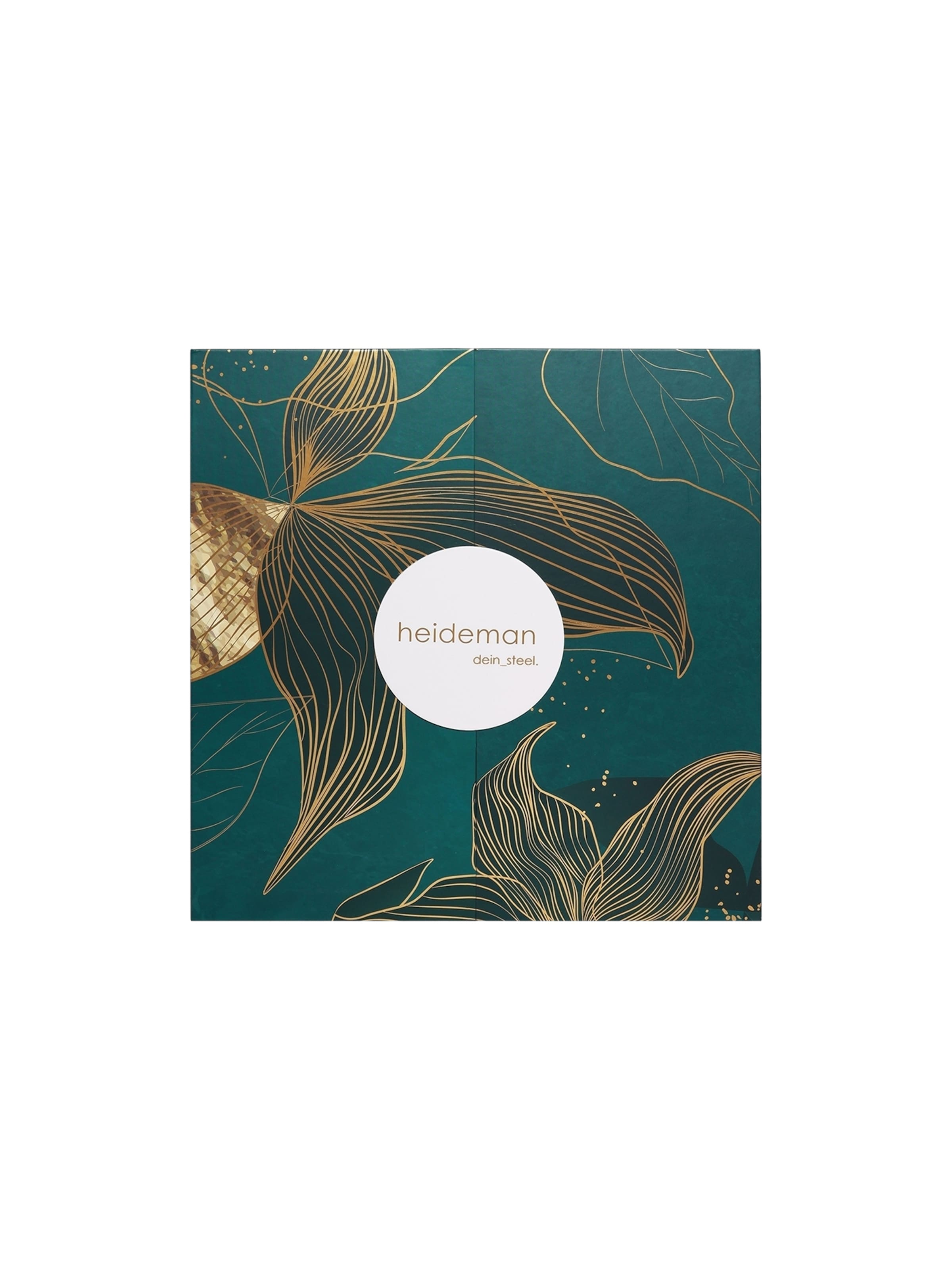 Heideman Adventskalender 'Weihnachtskalender' 2025 in Gold: Vorderseite